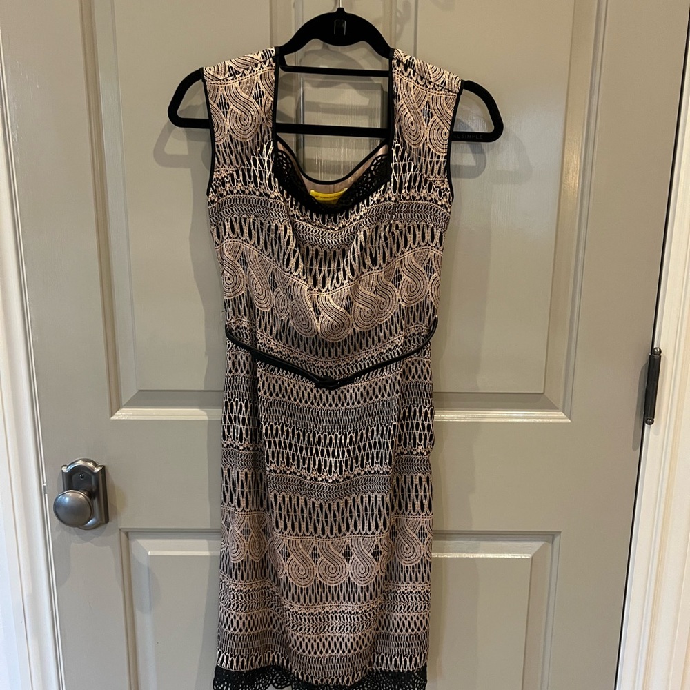Catherine Malandrino black/ivoryy patterned dress